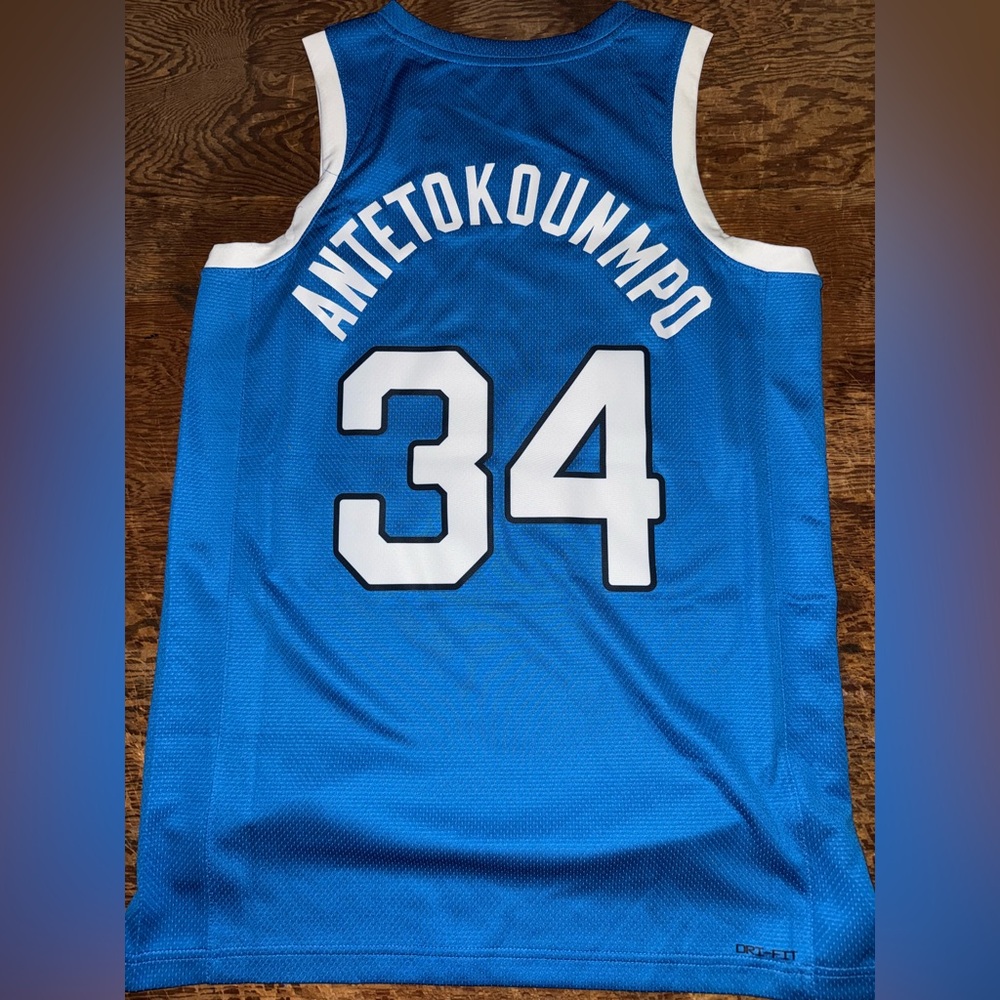 Nike Giannis Antetokounmpo Greece Limited Road Jersey Size Medium Blue Hellas